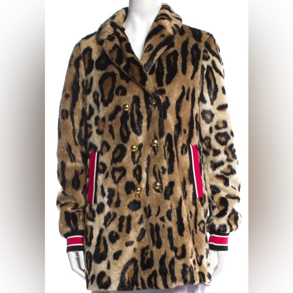 NWT Furious Furs‎ Reversible Leopard Print Faux Fur Coat Old Money Mob Wife